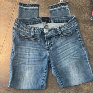 Celebrity Pink Distressed Blue Ankle Jeans